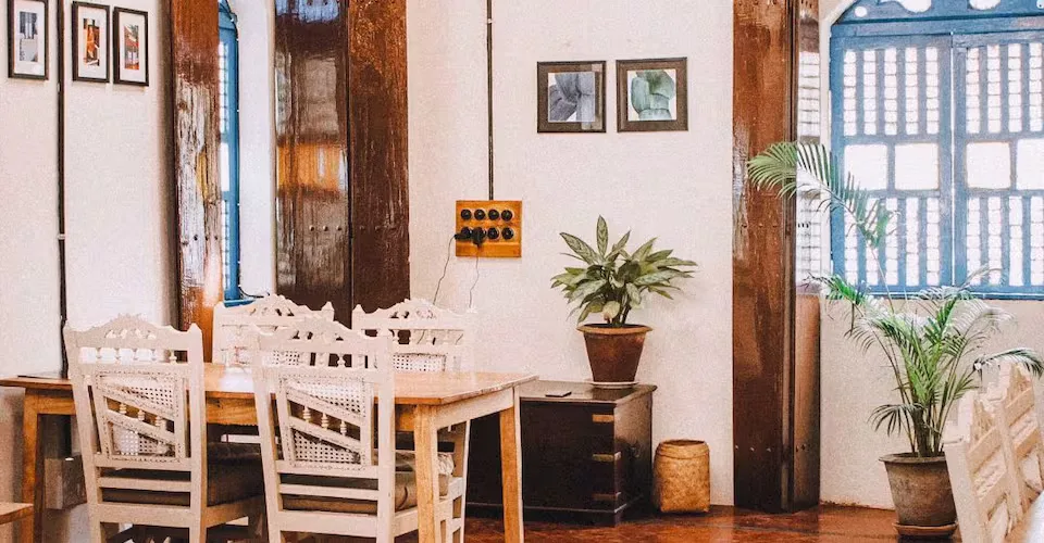 Open-air tropical coworking environment at Clay Coworks in Anjuna, Goa