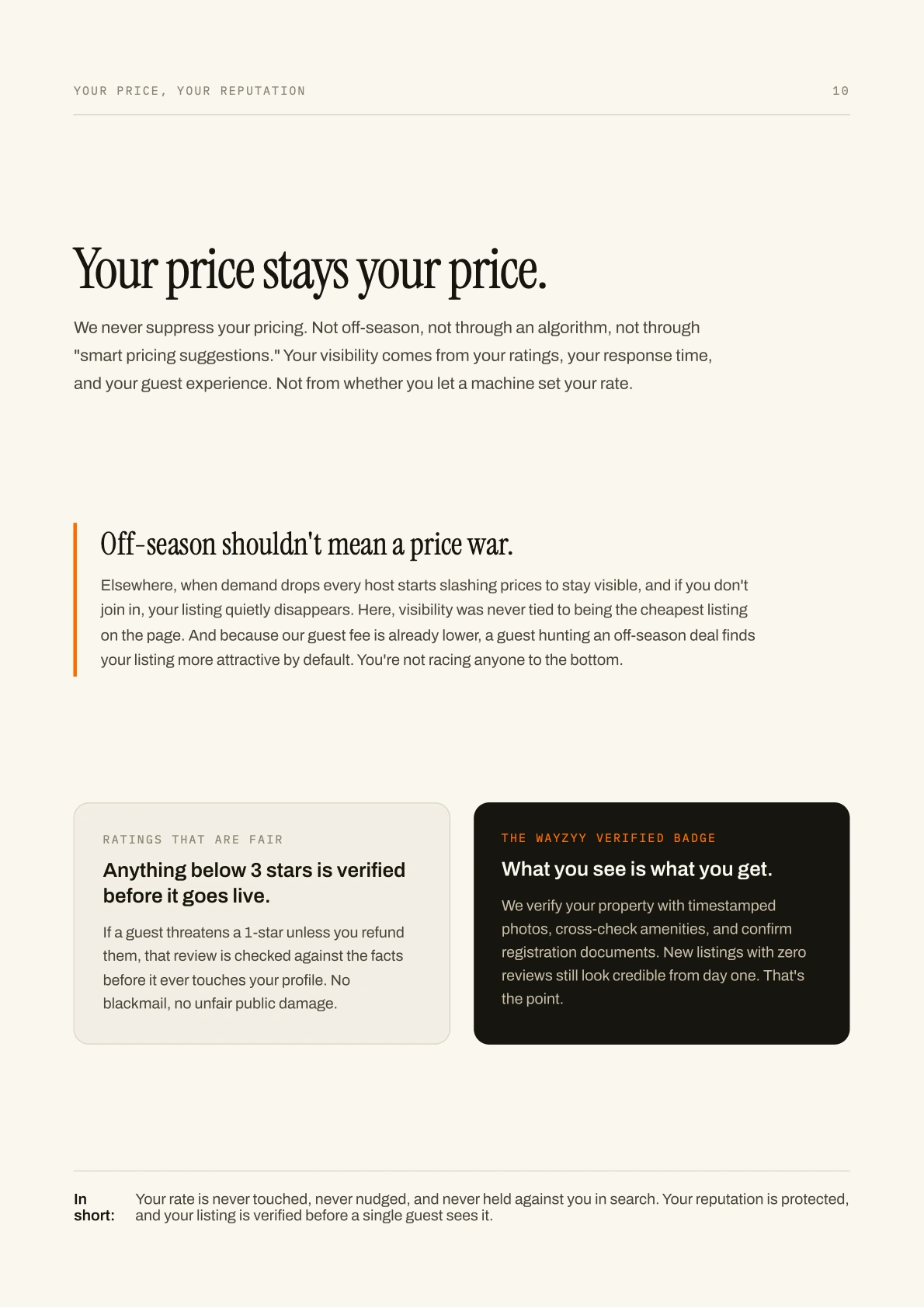 Your Price & Reputation